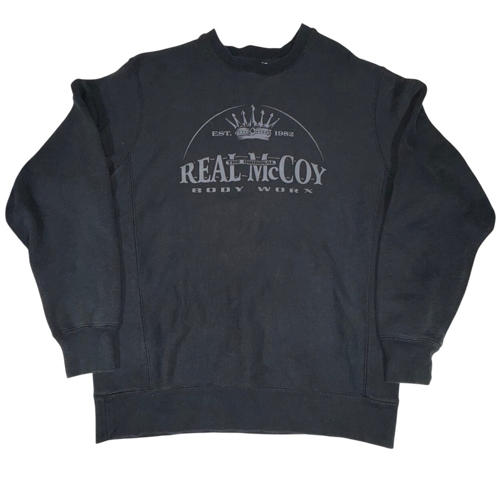 Independent Trading Co Real McCoy Body Worx Sweatshirt Mens Medium Black Graphic